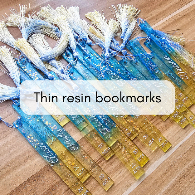 Thin resin bookmarks