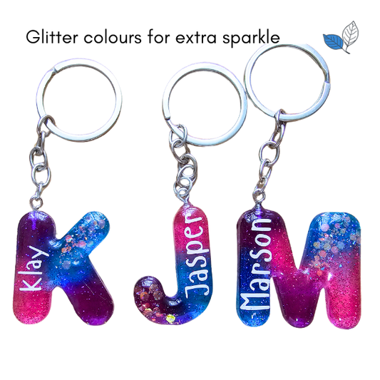 Alphabet resin keychains