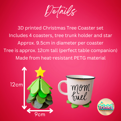 Christmas Tree Coaster Set