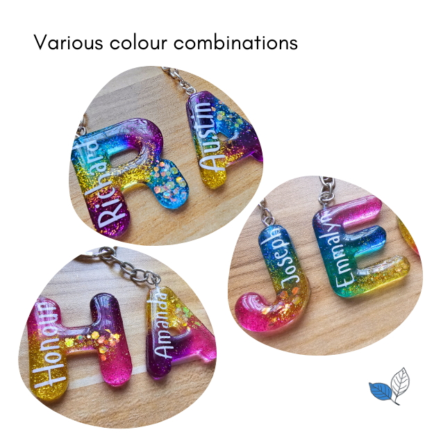 Alphabet resin keychains
