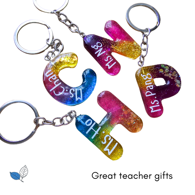 Alphabet resin keychains