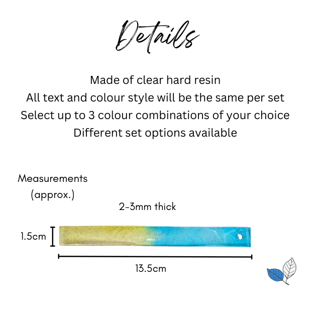 Thin resin bookmarks