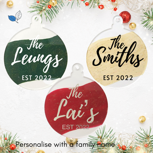 Painted Family Name Ornament