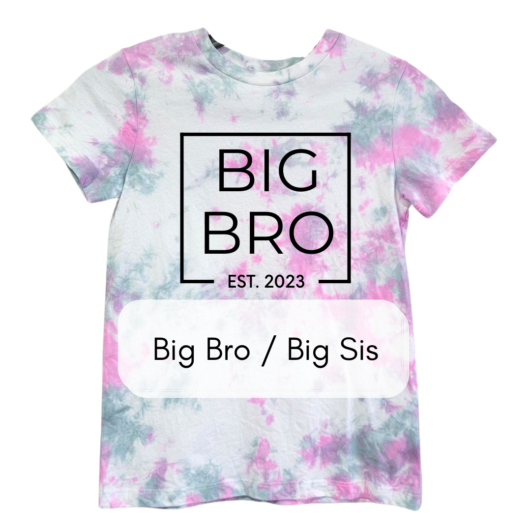 Tie dye kid's T-Shirt - Big Bro/Big Sis – Blue Leaf Designs