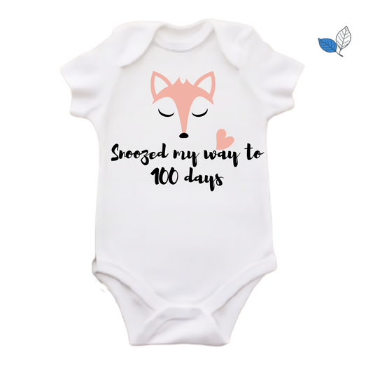 Snoozing Animal 100 Days Onesie