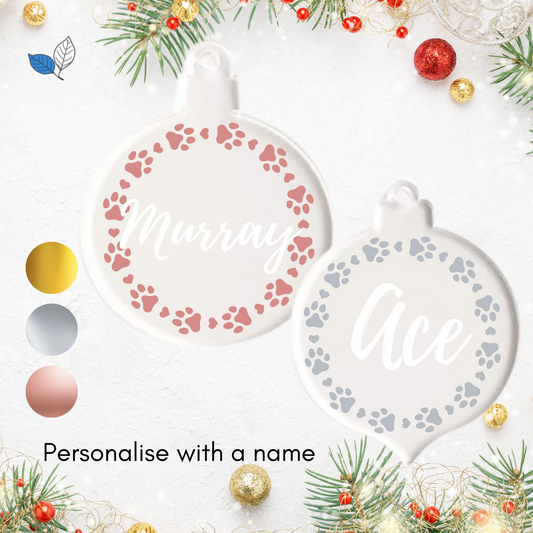 Chrome Paw Print Ornament