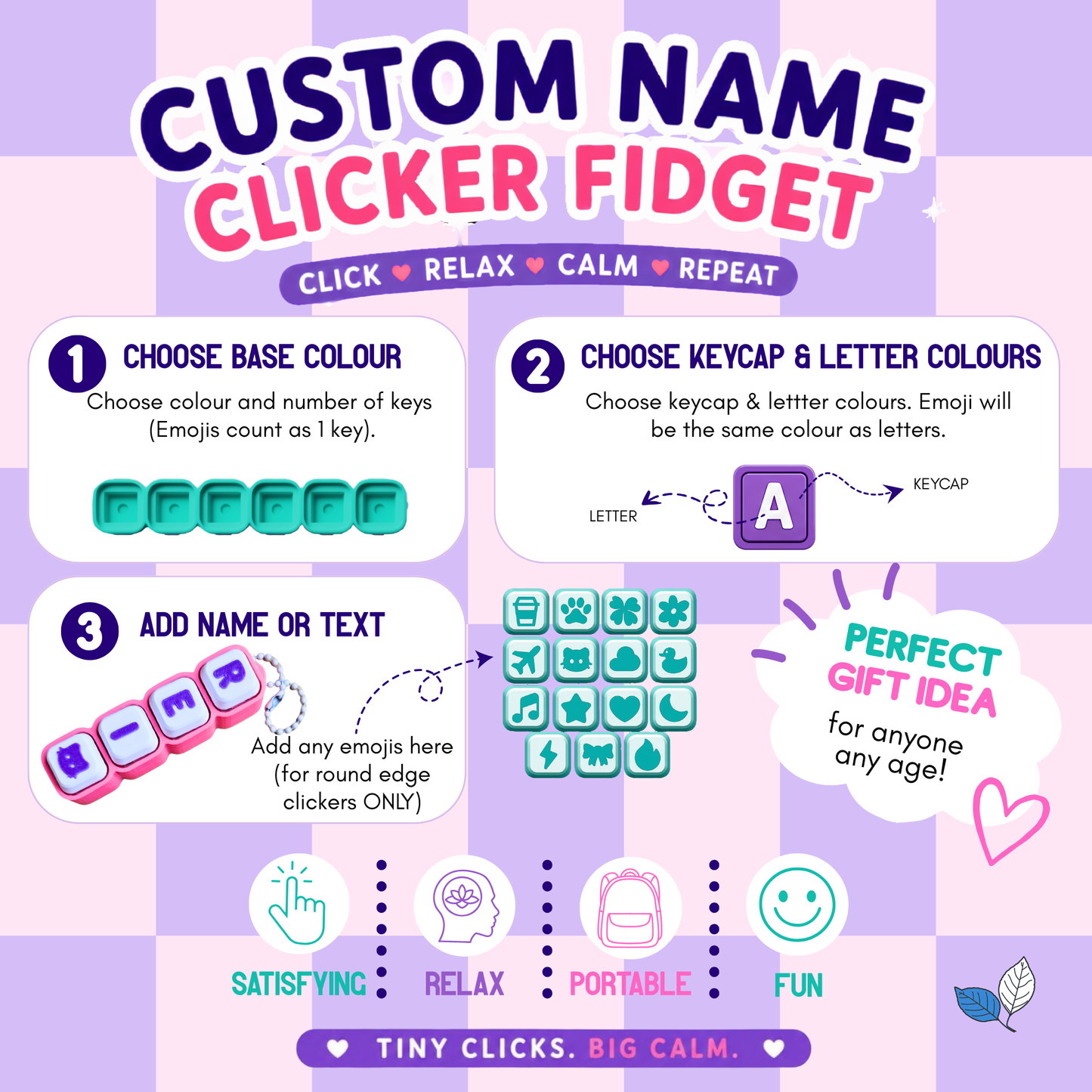 Custom Name Clickers (Square Edge)