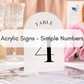 Acrylic Signage - Simple Numbers