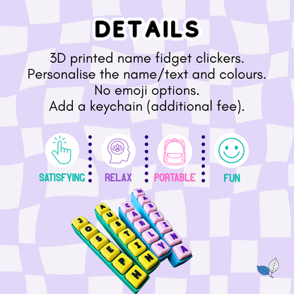 Custom Name Clickers (Square Edge)