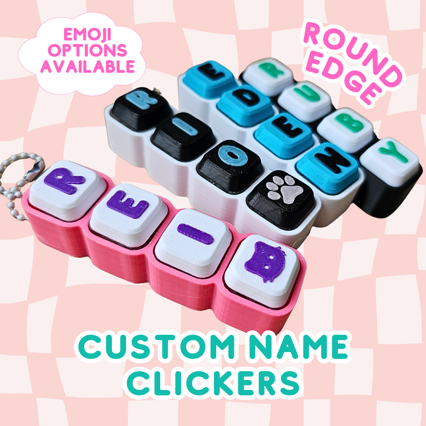 Custom Name Clickers (Round Edge)