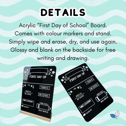 My First Day of School Board