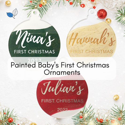 Painted Baby's First Christmas Ornament