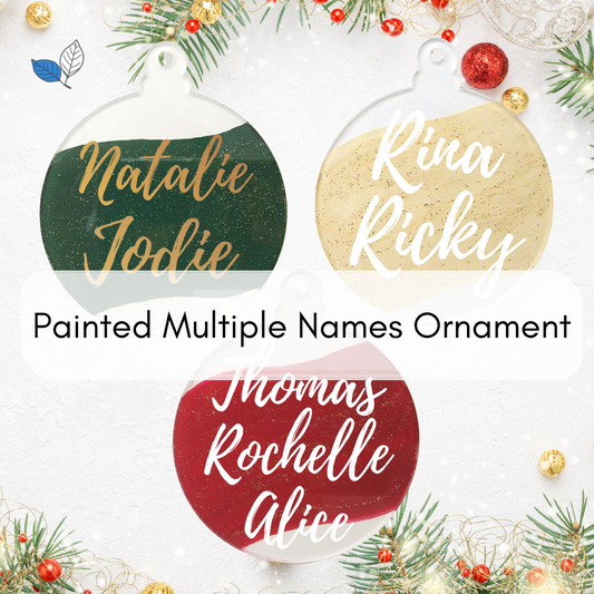 Painted Multiple Names Ornament
