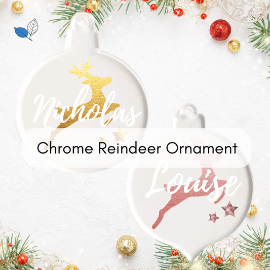 Chrome Reindeer Ornament