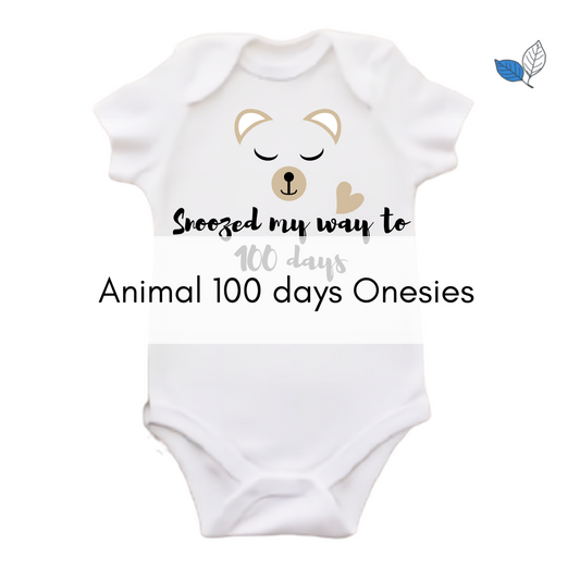 Snoozing Animal 100 Days Onesie