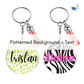 Patterned Background + Text Keychain