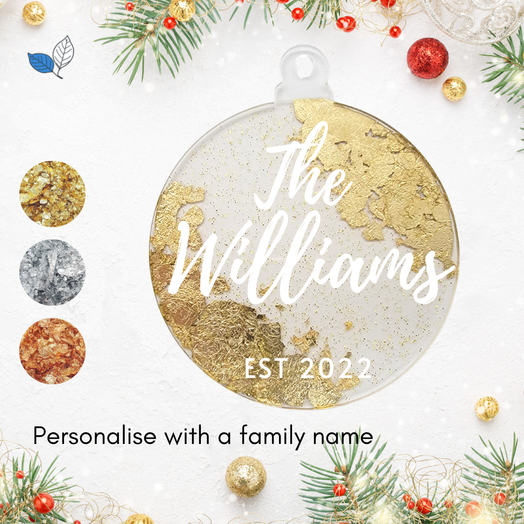 Foiled Family Name Ornament