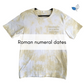 Tie dye adult T-shirt - Roman numeral dates
