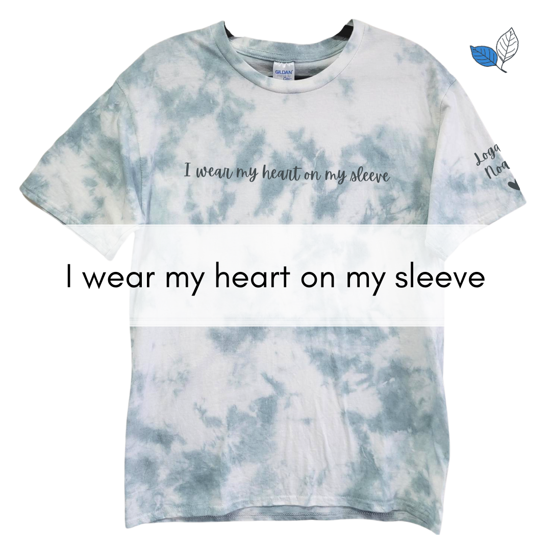 Tie dye adult T-shirt - I wear my heart on my sleeve